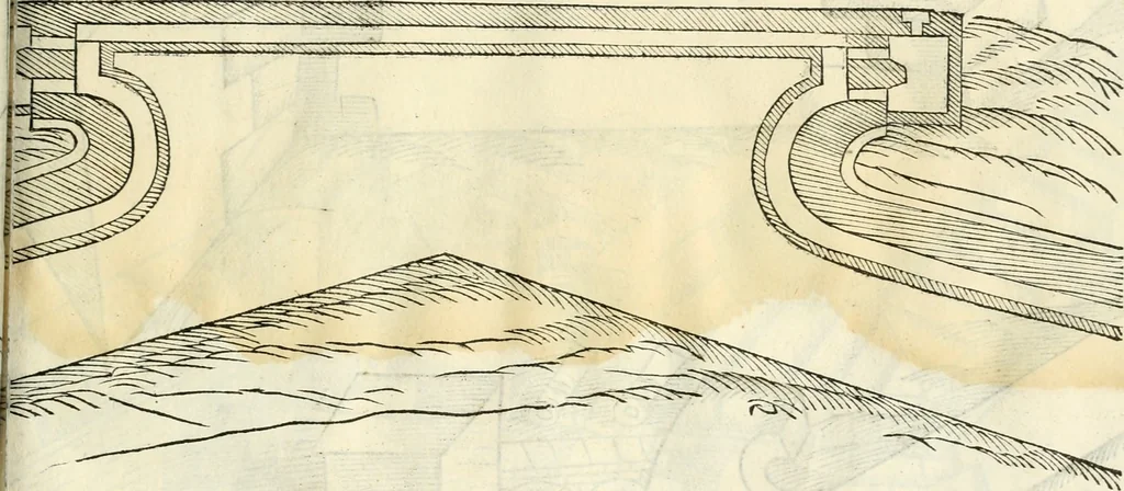 An illustration from Della fortificatione delle città, 1564, leaf 144