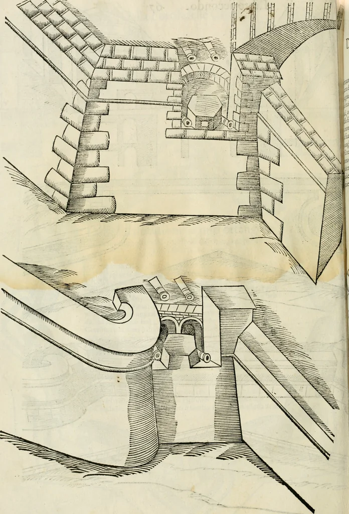 An illustration from Della fortificatione delle città, 1564, leaf 145