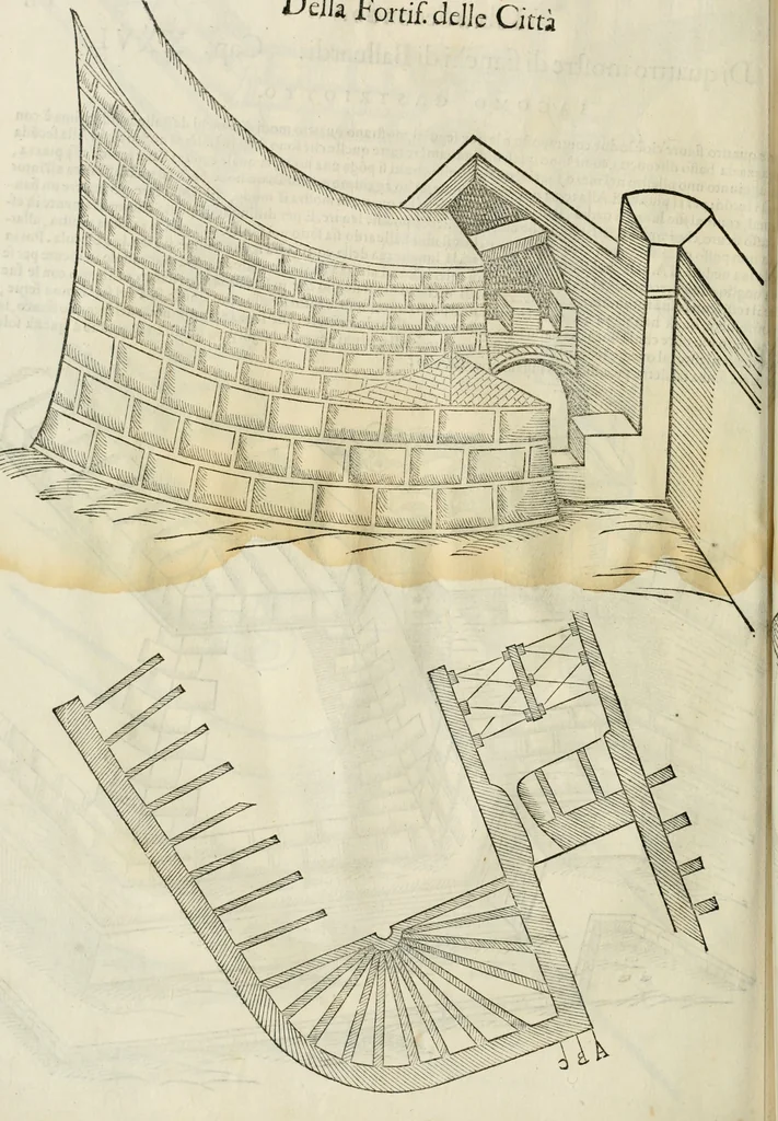 An illustration from Della fortificatione delle città, 1564, leaf 147
