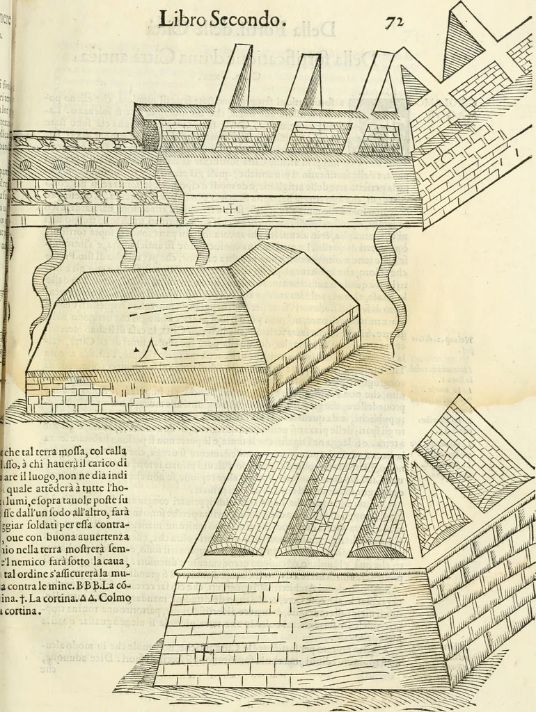 An illustration from Della fortificatione delle città, 1564, leaf 154