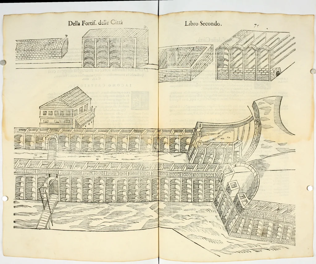 An illustration from Della fortificatione delle città, 1564, leaf 160