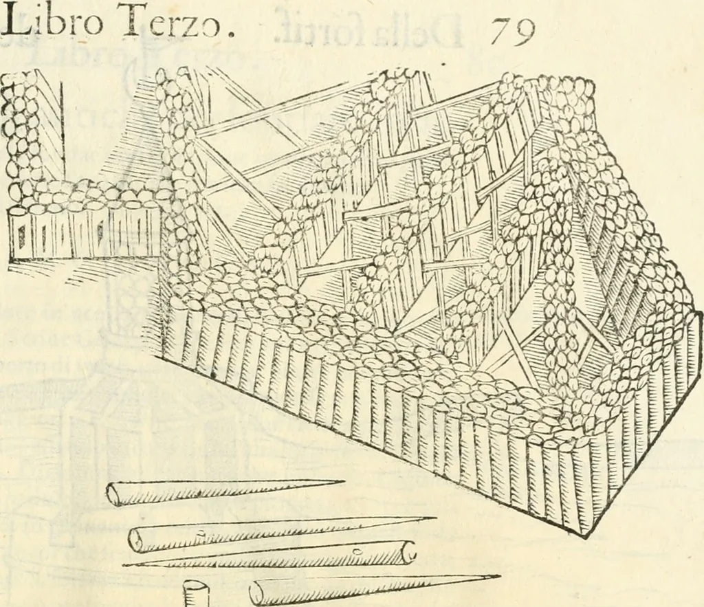 An illustration from Della fortificatione delle città, 1564, leaf 168