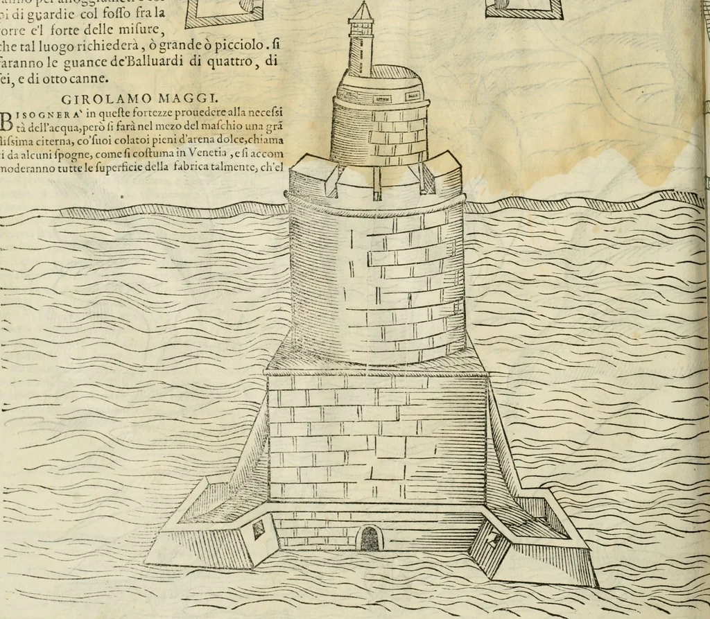 An illustration from Della fortificatione delle città, 1564, leaf 177