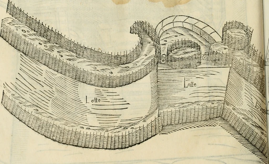 An illustration from Della fortificatione delle città, 1564, leaf 193