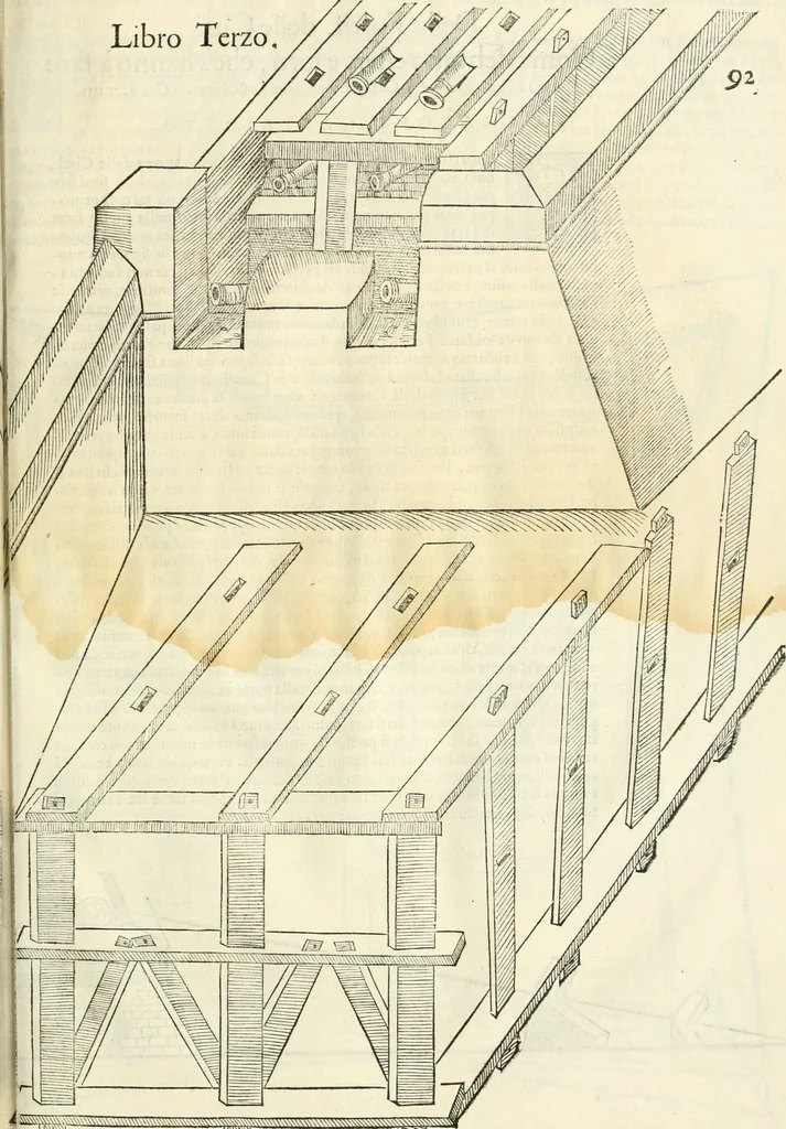 An illustration from Della fortificatione delle città, 1564, leaf 194