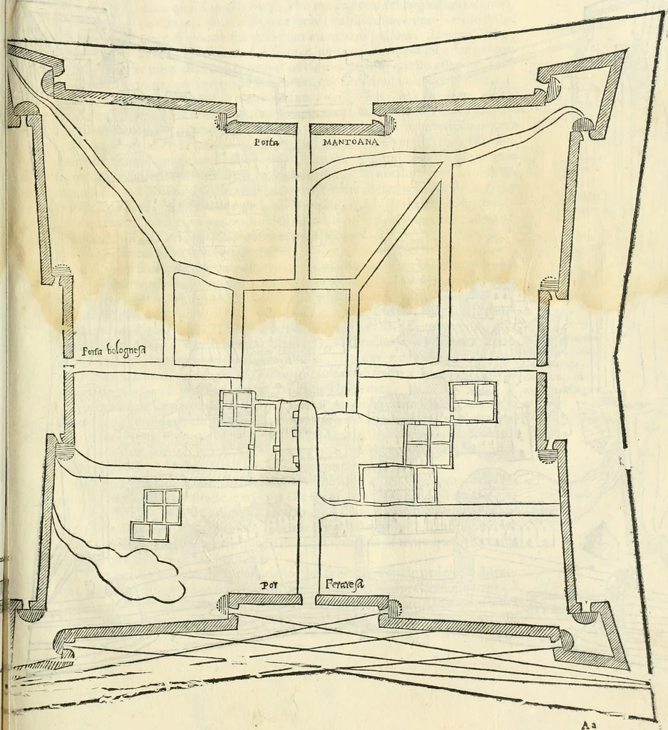 An illustration from Della fortificatione delle città, 1564, leaf 196