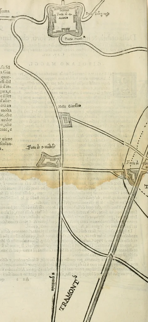 An illustration from Della fortificatione delle città, 1564, leaf 199