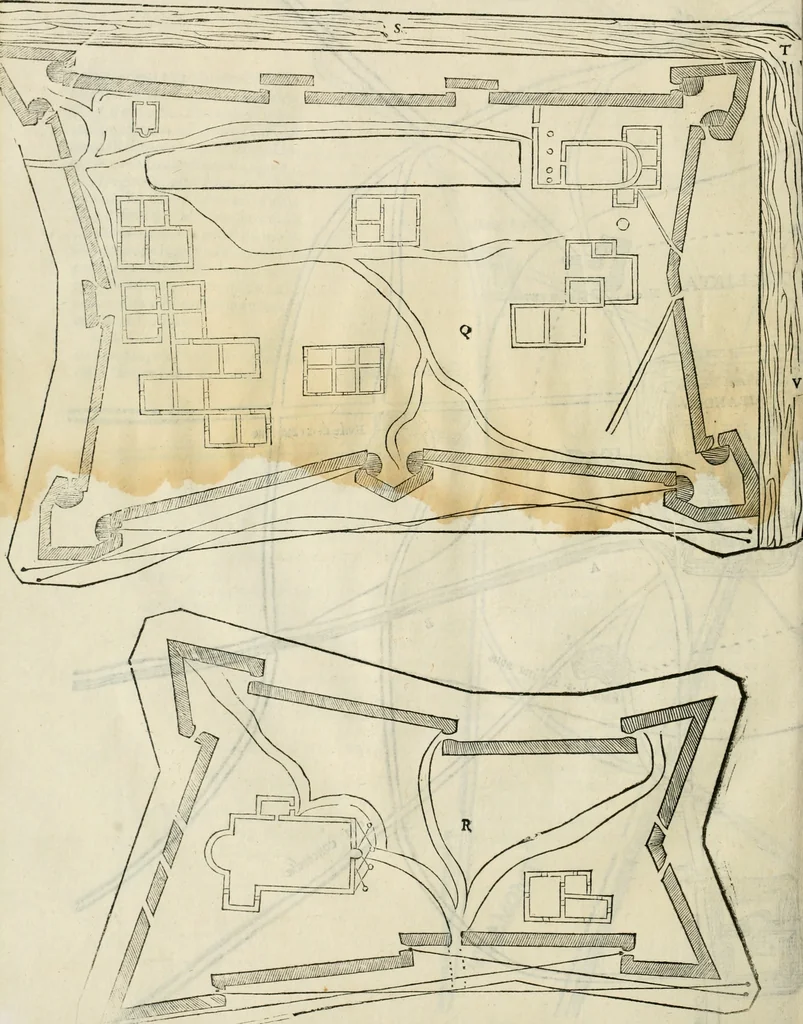 An illustration from Della fortificatione delle città, 1564, leaf 201