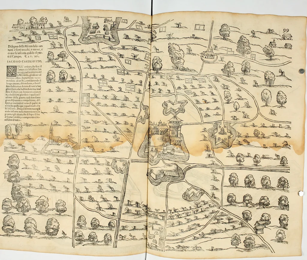 An illustration from Della fortificatione delle città, 1564, leaf 208