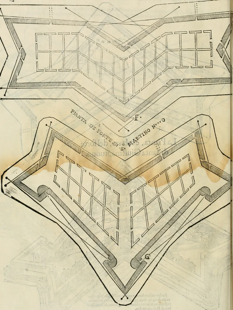 An illustration from Della fortificatione delle città, 1564, leaf 211