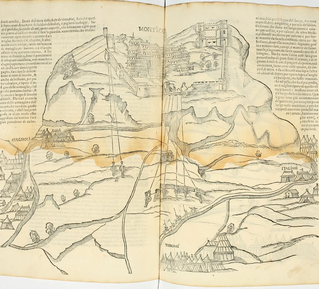 An illustration from Della fortificatione delle città, 1564, leaf 214