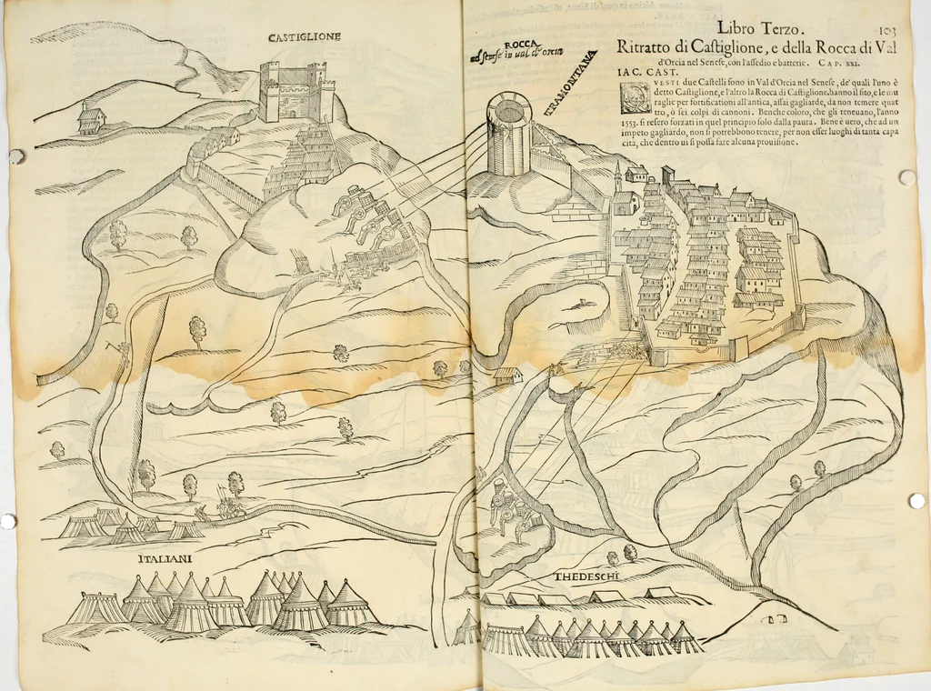 An illustration from Della fortificatione delle città, 1564, leaf 216