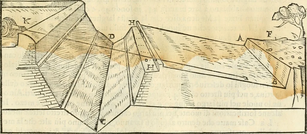 An illustration from Della fortificatione delle città, 1564, leaf 74