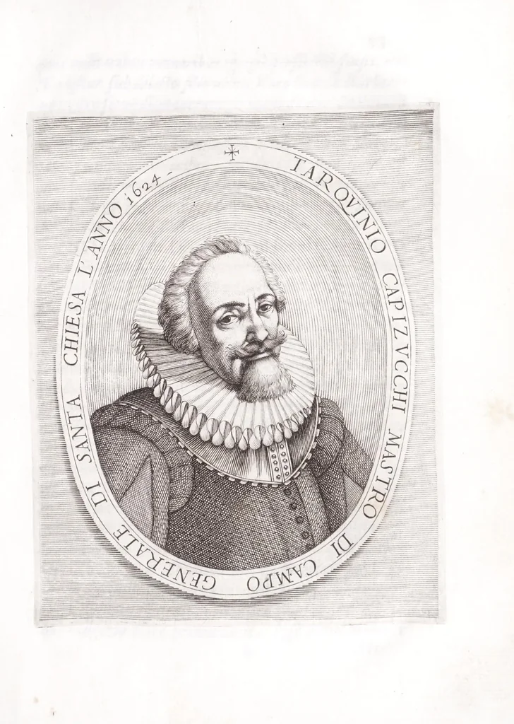An illustration from Della nobile & antica famiglia de' Capizucchi, baroni romani : diramata da vn medesimo stipite con quella de' conti di Tun, prosapia grande e famosa della Germania, 1668, leaf 55