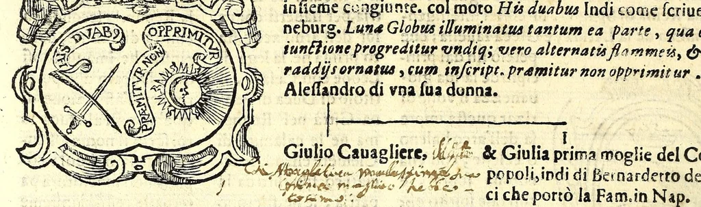 An illustration from Della nobilta dell'Italia parte prima[-seconda], 1615, leaf 252