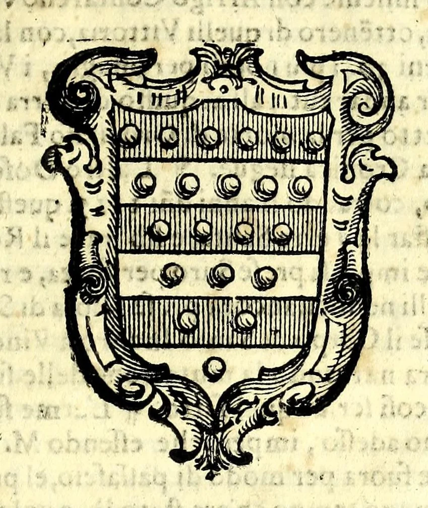 An illustration from Della nobilta dell'Italia parte prima[-seconda], 1615, leaf 387