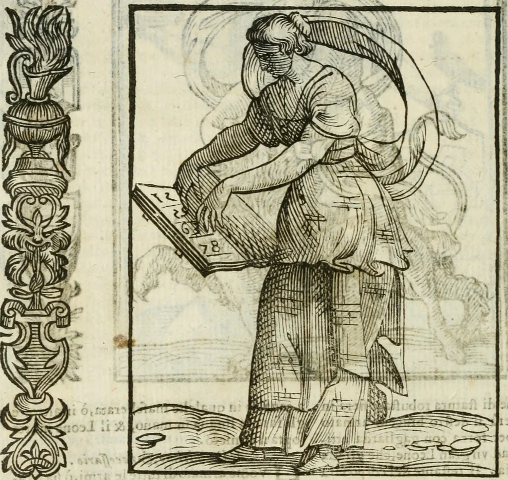 An illustration from Della nouissima Iconologia di Cesare Ripa Perugino Caualier de SS. Mauritio & Lazzaro : parte prima [-terza] : nella quale si descriuono diuerse imagini di virtu, vitij, affetti, passioni humane, arti, discipline, humori, elementi, corpi celesti, prouincie d'Italia, fiumi tutte parte del mondo, & altre infinite materie : opera utile ad oratori, predicatori, poeti, pittori, scultori, disegnatori, & ad'ogni studioso : per inuentar concetti, emblemi, ed'imprese, per diuisare qual si voglia apparato nutiale, funerale, trionsale : per rappresentar poemi drammatici, e per figurare co' suoi proprij simboli ciò che può cadere in pensiero humano : ampliata in quest' ultima editione non solo dallostesso auttore di trecento e cinquantadue imagini con molti discorsi pieni di varia eruditione & con molti indici copiosi, 1625, leaf 109
