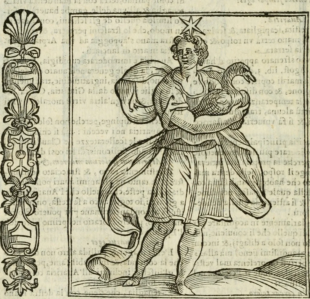 An illustration from Della nouissima Iconologia di Cesare Ripa Perugino Caualier de SS. Mauritio & Lazzaro : parte prima [-terza] : nella quale si descriuono diuerse imagini di virtu, vitij, affetti, passioni humane, arti, discipline, humori, elementi, corpi celesti, prouincie d'Italia, fiumi tutte parte del mondo, & altre infinite materie : opera utile ad oratori, predicatori, poeti, pittori, scultori, disegnatori, & ad'ogni studioso : per inuentar concetti, emblemi, ed'imprese, per diuisare qual si voglia apparato nutiale, funerale, trionsale : per rappresentar poemi drammatici, e per figurare co' suoi proprij simboli ciò che può cadere in pensiero humano : ampliata in quest' ultima editione non solo dallostesso auttore di trecento e cinquantadue imagini con molti discorsi pieni di varia eruditione & con molti indici copiosi, 1625, leaf 123