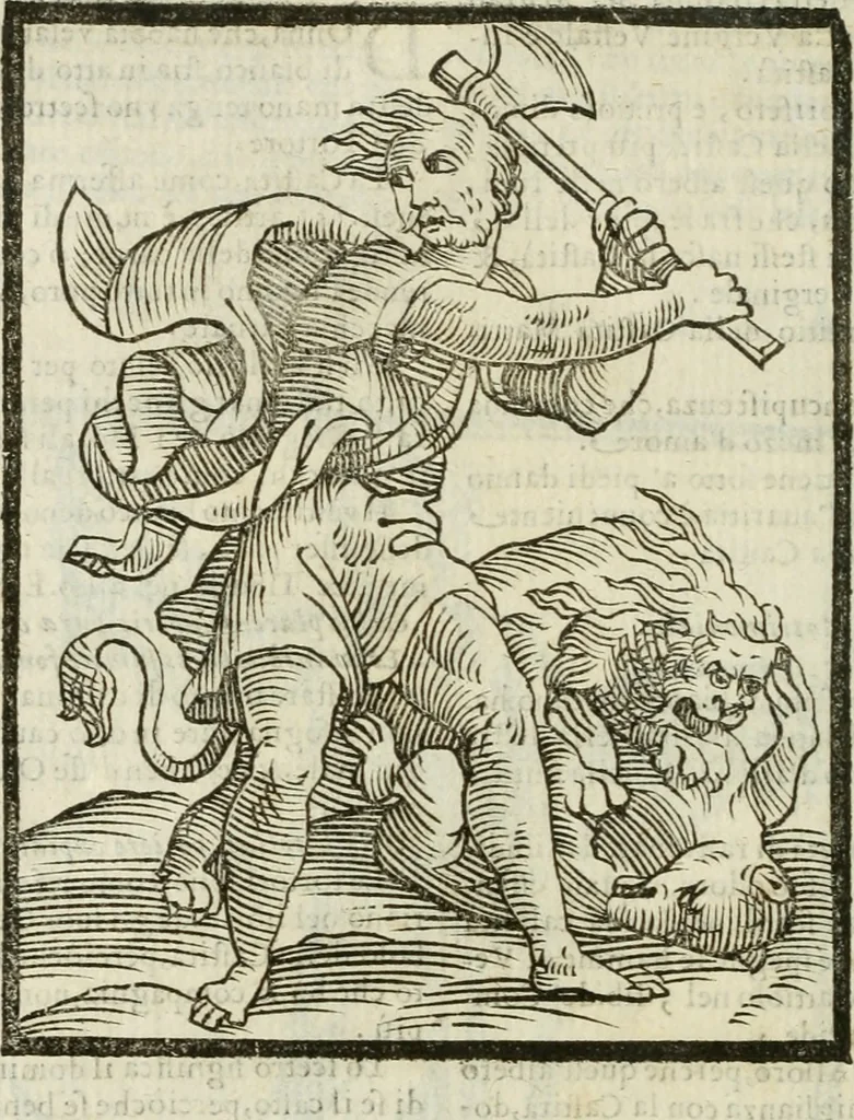 An illustration from Della nouissima Iconologia di Cesare Ripa Perugino Caualier de SS. Mauritio & Lazzaro : parte prima [-terza] : nella quale si descriuono diuerse imagini di virtu, vitij, affetti, passioni humane, arti, discipline, humori, elementi, corpi celesti, prouincie d'Italia, fiumi tutte parte del mondo, & altre infinite materie : opera utile ad oratori, predicatori, poeti, pittori, scultori, disegnatori, & ad'ogni studioso : per inuentar concetti, emblemi, ed'imprese, per diuisare qual si voglia apparato nutiale, funerale, trionsale : per rappresentar poemi drammatici, e per figurare co' suoi proprij simboli ciò che può cadere in pensiero humano : ampliata in quest' ultima editione non solo dallostesso auttore di trecento e cinquantadue imagini con molti discorsi pieni di varia eruditione & con molti indici copiosi, 1625, leaf 161