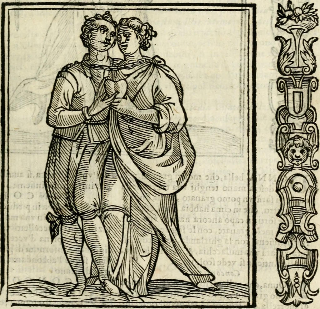 An illustration from Della nouissima Iconologia di Cesare Ripa Perugino Caualier de SS. Mauritio & Lazzaro : parte prima [-terza] : nella quale si descriuono diuerse imagini di virtu, vitij, affetti, passioni humane, arti, discipline, humori, elementi, corpi celesti, prouincie d'Italia, fiumi tutte parte del mondo, & altre infinite materie : opera utile ad oratori, predicatori, poeti, pittori, scultori, disegnatori, & ad'ogni studioso : per inuentar concetti, emblemi, ed'imprese, per diuisare qual si voglia apparato nutiale, funerale, trionsale : per rappresentar poemi drammatici, e per figurare co' suoi proprij simboli ciò che può cadere in pensiero humano : ampliata in quest' ultima editione non solo dallostesso auttore di trecento e cinquantadue imagini con molti discorsi pieni di varia eruditione & con molti indici copiosi, 1625, leaf 176