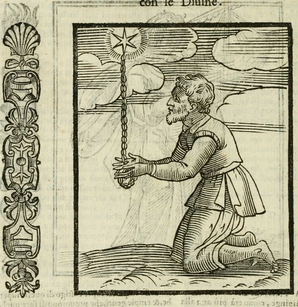 An illustration from Della nouissima Iconologia di Cesare Ripa Perugino Caualier de SS. Mauritio & Lazzaro : parte prima [-terza] : nella quale si descriuono diuerse imagini di virtu, vitij, affetti, passioni humane, arti, discipline, humori, elementi, corpi celesti, prouincie d'Italia, fiumi tutte parte del mondo, & altre infinite materie : opera utile ad oratori, predicatori, poeti, pittori, scultori, disegnatori, & ad'ogni studioso : per inuentar concetti, emblemi, ed'imprese, per diuisare qual si voglia apparato nutiale, funerale, trionsale : per rappresentar poemi drammatici, e per figurare co' suoi proprij simboli ciò che può cadere in pensiero humano : ampliata in quest' ultima editione non solo dallostesso auttore di trecento e cinquantadue imagini con molti discorsi pieni di varia eruditione & con molti indici copiosi, 1625, leaf 183