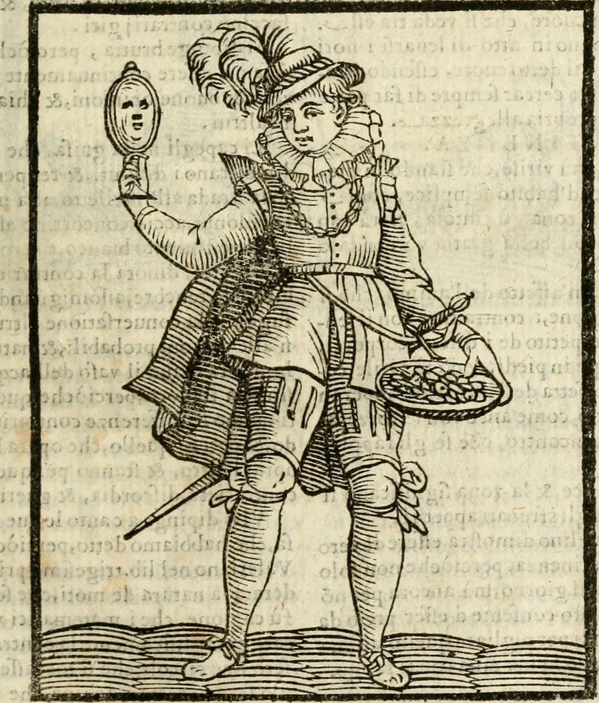 An illustration from Della nouissima Iconologia di Cesare Ripa Perugino Caualier de SS. Mauritio & Lazzaro : parte prima [-terza] : nella quale si descriuono diuerse imagini di virtu, vitij, affetti, passioni humane, arti, discipline, humori, elementi, corpi celesti, prouincie d'Italia, fiumi tutte parte del mondo, & altre infinite materie : opera utile ad oratori, predicatori, poeti, pittori, scultori, disegnatori, & ad'ogni studioso : per inuentar concetti, emblemi, ed'imprese, per diuisare qual si voglia apparato nutiale, funerale, trionsale : per rappresentar poemi drammatici, e per figurare co' suoi proprij simboli ciò che può cadere in pensiero humano : ampliata in quest' ultima editione non solo dallostesso auttore di trecento e cinquantadue imagini con molti discorsi pieni di varia eruditione & con molti indici copiosi, 1625, leaf 192