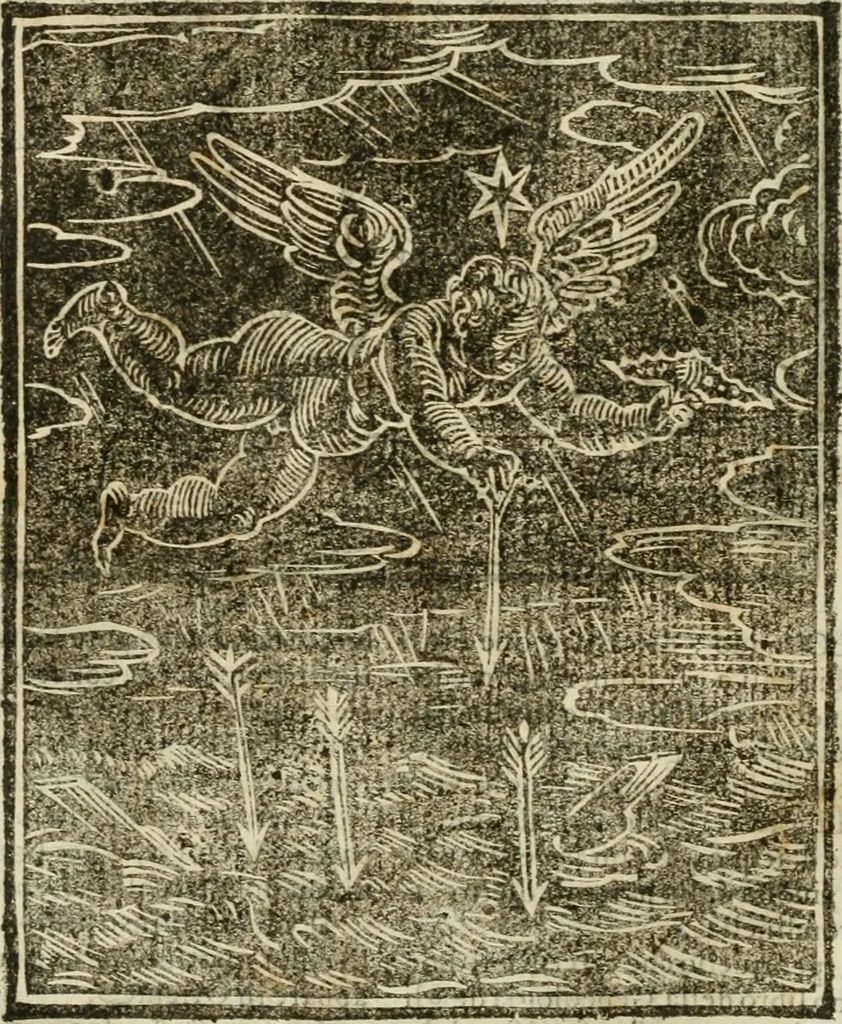 An illustration from Della nouissima Iconologia di Cesare Ripa Perugino Caualier de SS. Mauritio & Lazzaro : parte prima [-terza] : nella quale si descriuono diuerse imagini di virtu, vitij, affetti, passioni humane, arti, discipline, humori, elementi, corpi celesti, prouincie d'Italia, fiumi tutte parte del mondo, & altre infinite materie : opera utile ad oratori, predicatori, poeti, pittori, scultori, disegnatori, & ad'ogni studioso : per inuentar concetti, emblemi, ed'imprese, per diuisare qual si voglia apparato nutiale, funerale, trionsale : per rappresentar poemi drammatici, e per figurare co' suoi proprij simboli ciò che può cadere in pensiero humano : ampliata in quest' ultima editione non solo dallostesso auttore di trecento e cinquantadue imagini con molti discorsi pieni di varia eruditione & con molti indici copiosi, 1625, leaf 207