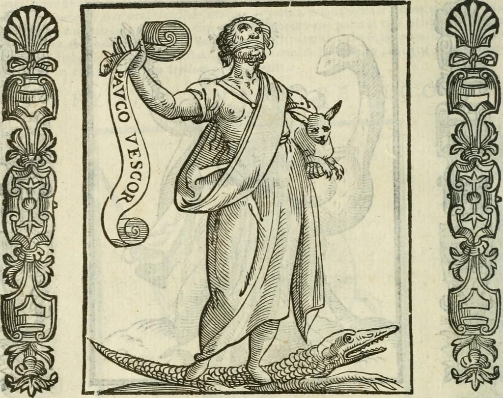 An illustration from Della nouissima Iconologia di Cesare Ripa Perugino Caualier de SS. Mauritio & Lazzaro : parte prima [-terza] : nella quale si descriuono diuerse imagini di virtu, vitij, affetti, passioni humane, arti, discipline, humori, elementi, corpi celesti, prouincie d'Italia, fiumi tutte parte del mondo, & altre infinite materie : opera utile ad oratori, predicatori, poeti, pittori, scultori, disegnatori, & ad'ogni studioso : per inuentar concetti, emblemi, ed'imprese, per diuisare qual si voglia apparato nutiale, funerale, trionsale : per rappresentar poemi drammatici, e per figurare co' suoi proprij simboli ciò che può cadere in pensiero humano : ampliata in quest' ultima editione non solo dallostesso auttore di trecento e cinquantadue imagini con molti discorsi pieni di varia eruditione & con molti indici copiosi, 1625, leaf 233