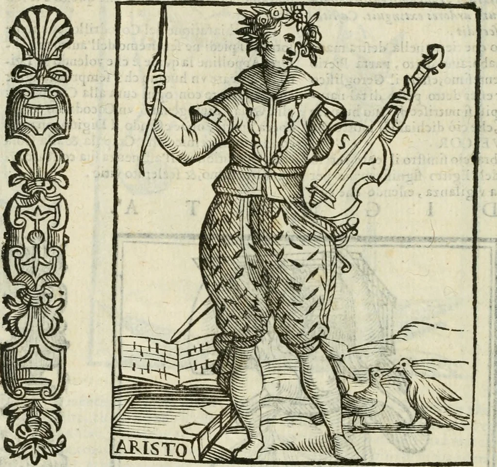 An illustration from Della nouissima Iconologia di Cesare Ripa Perugino Caualier de SS. Mauritio & Lazzaro : parte prima [-terza] : nella quale si descriuono diuerse imagini di virtu, vitij, affetti, passioni humane, arti, discipline, humori, elementi, corpi celesti, prouincie d'Italia, fiumi tutte parte del mondo, & altre infinite materie : opera utile ad oratori, predicatori, poeti, pittori, scultori, disegnatori, & ad'ogni studioso : per inuentar concetti, emblemi, ed'imprese, per diuisare qual si voglia apparato nutiale, funerale, trionsale : per rappresentar poemi drammatici, e per figurare co' suoi proprij simboli ciò che può cadere in pensiero humano : ampliata in quest' ultima editione non solo dallostesso auttore di trecento e cinquantadue imagini con molti discorsi pieni di varia eruditione & con molti indici copiosi, 1625, leaf 235