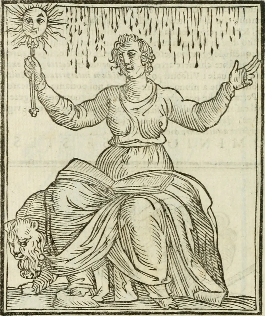 An illustration from Della nouissima Iconologia di Cesare Ripa Perugino Caualier de SS. Mauritio & Lazzaro : parte prima [-terza] : nella quale si descriuono diuerse imagini di virtu, vitij, affetti, passioni humane, arti, discipline, humori, elementi, corpi celesti, prouincie d'Italia, fiumi tutte parte del mondo, & altre infinite materie : opera utile ad oratori, predicatori, poeti, pittori, scultori, disegnatori, & ad'ogni studioso : per inuentar concetti, emblemi, ed'imprese, per diuisare qual si voglia apparato nutiale, funerale, trionsale : per rappresentar poemi drammatici, e per figurare co' suoi proprij simboli ciò che può cadere in pensiero humano : ampliata in quest' ultima editione non solo dallostesso auttore di trecento e cinquantadue imagini con molti discorsi pieni di varia eruditione & con molti indici copiosi, 1625, leaf 253