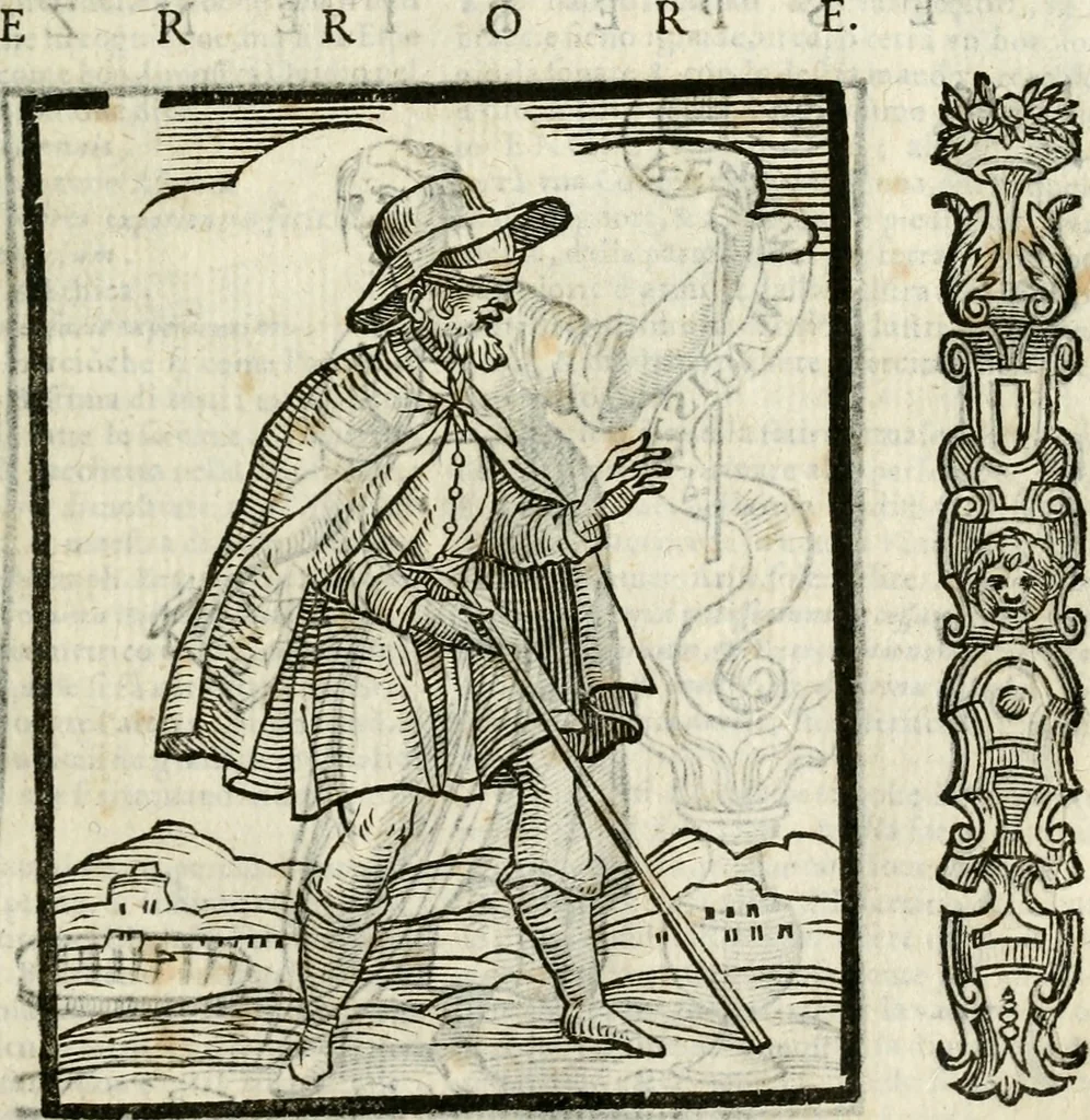 An illustration from Della nouissima Iconologia di Cesare Ripa Perugino Caualier de SS. Mauritio & Lazzaro : parte prima [-terza] : nella quale si descriuono diuerse imagini di virtu, vitij, affetti, passioni humane, arti, discipline, humori, elementi, corpi celesti, prouincie d'Italia, fiumi tutte parte del mondo, & altre infinite materie : opera utile ad oratori, predicatori, poeti, pittori, scultori, disegnatori, & ad'ogni studioso : per inuentar concetti, emblemi, ed'imprese, per diuisare qual si voglia apparato nutiale, funerale, trionsale : per rappresentar poemi drammatici, e per figurare co' suoi proprij simboli ciò che può cadere in pensiero humano : ampliata in quest' ultima editione non solo dallostesso auttore di trecento e cinquantadue imagini con molti discorsi pieni di varia eruditione & con molti indici copiosi, 1625, leaf 268