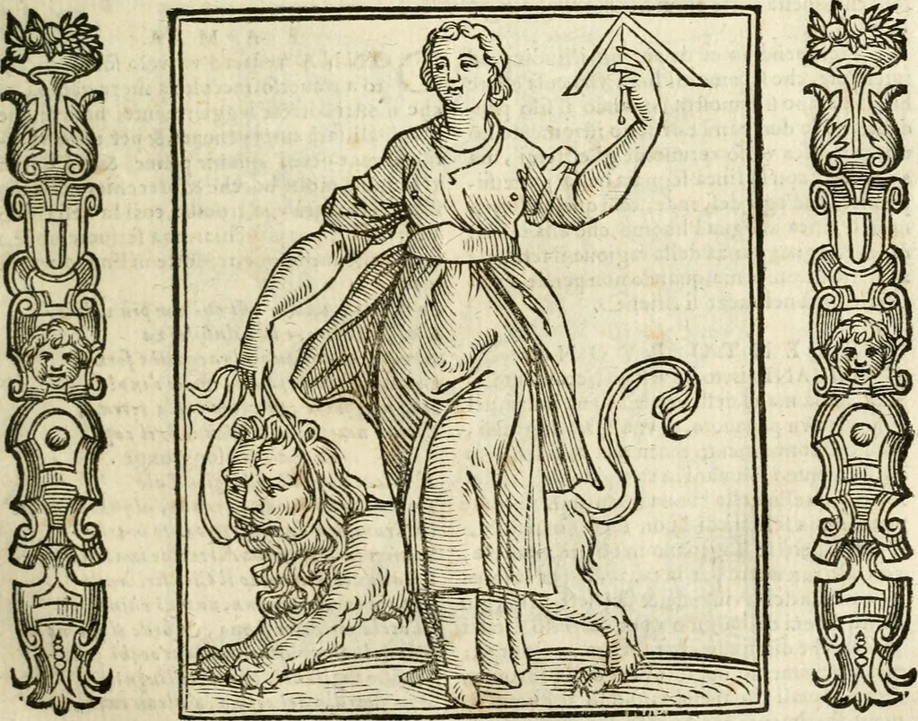 An illustration from Della nouissima Iconologia di Cesare Ripa Perugino Caualier de SS. Mauritio & Lazzaro : parte prima [-terza] : nella quale si descriuono diuerse imagini di virtu, vitij, affetti, passioni humane, arti, discipline, humori, elementi, corpi celesti, prouincie d'Italia, fiumi tutte parte del mondo, & altre infinite materie : opera utile ad oratori, predicatori, poeti, pittori, scultori, disegnatori, & ad'ogni studioso : per inuentar concetti, emblemi, ed'imprese, per diuisare qual si voglia apparato nutiale, funerale, trionsale : per rappresentar poemi drammatici, e per figurare co' suoi proprij simboli ciò che può cadere in pensiero humano : ampliata in quest' ultima editione non solo dallostesso auttore di trecento e cinquantadue imagini con molti discorsi pieni di varia eruditione & con molti indici copiosi, 1625, leaf 280