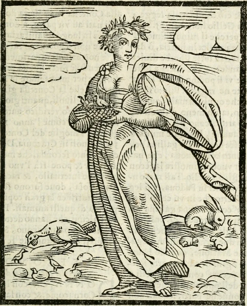 An illustration from Della nouissima Iconologia di Cesare Ripa Perugino Caualier de SS. Mauritio & Lazzaro : parte prima [-terza] : nella quale si descriuono diuerse imagini di virtu, vitij, affetti, passioni humane, arti, discipline, humori, elementi, corpi celesti, prouincie d'Italia, fiumi tutte parte del mondo, & altre infinite materie : opera utile ad oratori, predicatori, poeti, pittori, scultori, disegnatori, & ad'ogni studioso : per inuentar concetti, emblemi, ed'imprese, per diuisare qual si voglia apparato nutiale, funerale, trionsale : per rappresentar poemi drammatici, e per figurare co' suoi proprij simboli ciò che può cadere in pensiero humano : ampliata in quest' ultima editione non solo dallostesso auttore di trecento e cinquantadue imagini con molti discorsi pieni di varia eruditione & con molti indici copiosi, 1625, leaf 288