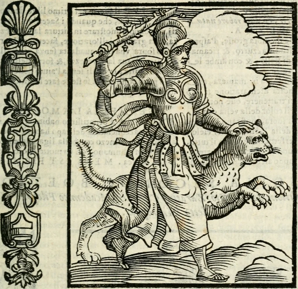 An illustration from Della nouissima Iconologia di Cesare Ripa Perugino Caualier de SS. Mauritio & Lazzaro : parte prima [-terza] : nella quale si descriuono diuerse imagini di virtu, vitij, affetti, passioni humane, arti, discipline, humori, elementi, corpi celesti, prouincie d'Italia, fiumi tutte parte del mondo, & altre infinite materie : opera utile ad oratori, predicatori, poeti, pittori, scultori, disegnatori, & ad'ogni studioso : per inuentar concetti, emblemi, ed'imprese, per diuisare qual si voglia apparato nutiale, funerale, trionsale : per rappresentar poemi drammatici, e per figurare co' suoi proprij simboli ciò che può cadere in pensiero humano : ampliata in quest' ultima editione non solo dallostesso auttore di trecento e cinquantadue imagini con molti discorsi pieni di varia eruditione & con molti indici copiosi, 1625, leaf 296