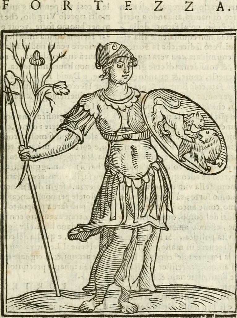 An illustration from Della nouissima Iconologia di Cesare Ripa Perugino Caualier de SS. Mauritio & Lazzaro : parte prima [-terza] : nella quale si descriuono diuerse imagini di virtu, vitij, affetti, passioni humane, arti, discipline, humori, elementi, corpi celesti, prouincie d'Italia, fiumi tutte parte del mondo, & altre infinite materie : opera utile ad oratori, predicatori, poeti, pittori, scultori, disegnatori, & ad'ogni studioso : per inuentar concetti, emblemi, ed'imprese, per diuisare qual si voglia apparato nutiale, funerale, trionsale : per rappresentar poemi drammatici, e per figurare co' suoi proprij simboli ciò che può cadere in pensiero humano : ampliata in quest' ultima editione non solo dallostesso auttore di trecento e cinquantadue imagini con molti discorsi pieni di varia eruditione & con molti indici copiosi, 1625, leaf 316