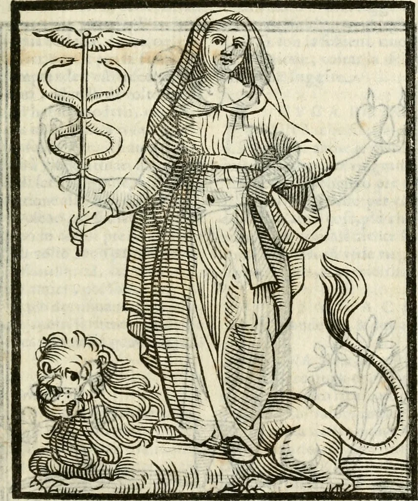 An illustration from Della nouissima Iconologia di Cesare Ripa Perugino Caualier de SS. Mauritio & Lazzaro : parte prima [-terza] : nella quale si descriuono diuerse imagini di virtu, vitij, affetti, passioni humane, arti, discipline, humori, elementi, corpi celesti, prouincie d'Italia, fiumi tutte parte del mondo, & altre infinite materie : opera utile ad oratori, predicatori, poeti, pittori, scultori, disegnatori, & ad'ogni studioso : per inuentar concetti, emblemi, ed'imprese, per diuisare qual si voglia apparato nutiale, funerale, trionsale : per rappresentar poemi drammatici, e per figurare co' suoi proprij simboli ciò che può cadere in pensiero humano : ampliata in quest' ultima editione non solo dallostesso auttore di trecento e cinquantadue imagini con molti discorsi pieni di varia eruditione & con molti indici copiosi, 1625, leaf 322