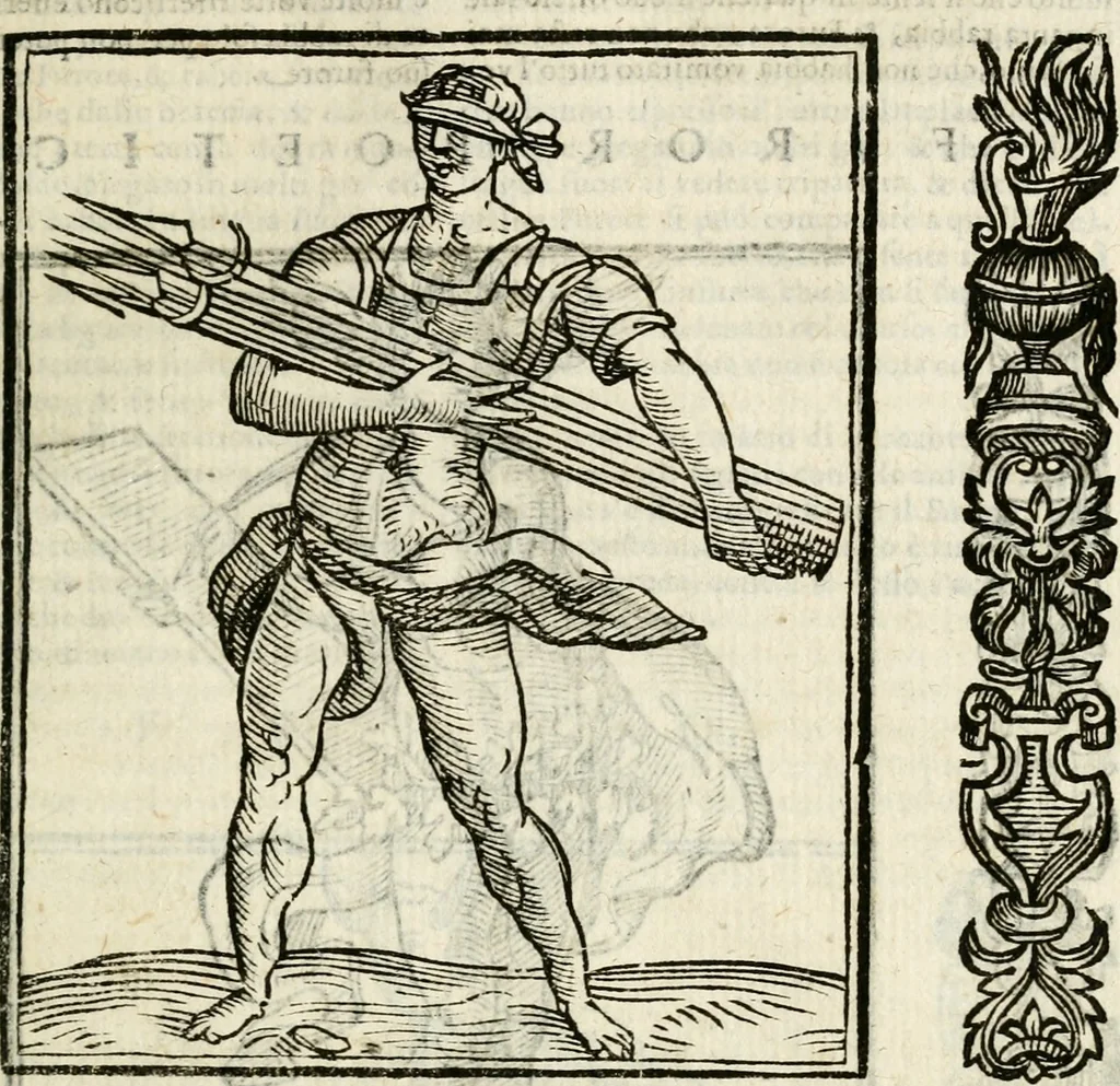 An illustration from Della nouissima Iconologia di Cesare Ripa Perugino Caualier de SS. Mauritio & Lazzaro : parte prima [-terza] : nella quale si descriuono diuerse imagini di virtu, vitij, affetti, passioni humane, arti, discipline, humori, elementi, corpi celesti, prouincie d'Italia, fiumi tutte parte del mondo, & altre infinite materie : opera utile ad oratori, predicatori, poeti, pittori, scultori, disegnatori, & ad'ogni studioso : per inuentar concetti, emblemi, ed'imprese, per diuisare qual si voglia apparato nutiale, funerale, trionsale : per rappresentar poemi drammatici, e per figurare co' suoi proprij simboli ciò che può cadere in pensiero humano : ampliata in quest' ultima editione non solo dallostesso auttore di trecento e cinquantadue imagini con molti discorsi pieni di varia eruditione & con molti indici copiosi, 1625, leaf 326