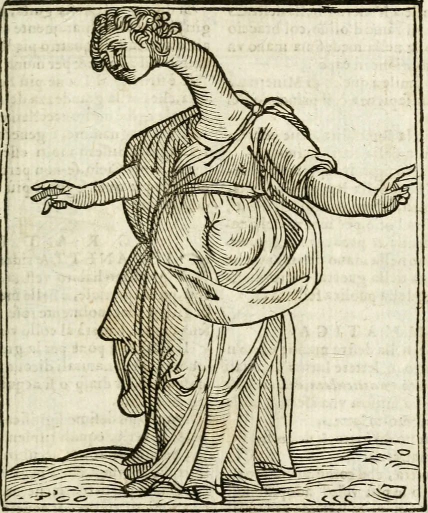 An illustration from Della nouissima Iconologia di Cesare Ripa Perugino Caualier de SS. Mauritio & Lazzaro : parte prima [-terza] : nella quale si descriuono diuerse imagini di virtu, vitij, affetti, passioni humane, arti, discipline, humori, elementi, corpi celesti, prouincie d'Italia, fiumi tutte parte del mondo, & altre infinite materie : opera utile ad oratori, predicatori, poeti, pittori, scultori, disegnatori, & ad'ogni studioso : per inuentar concetti, emblemi, ed'imprese, per diuisare qual si voglia apparato nutiale, funerale, trionsale : per rappresentar poemi drammatici, e per figurare co' suoi proprij simboli ciò che può cadere in pensiero humano : ampliata in quest' ultima editione non solo dallostesso auttore di trecento e cinquantadue imagini con molti discorsi pieni di varia eruditione & con molti indici copiosi, 1625, leaf 350