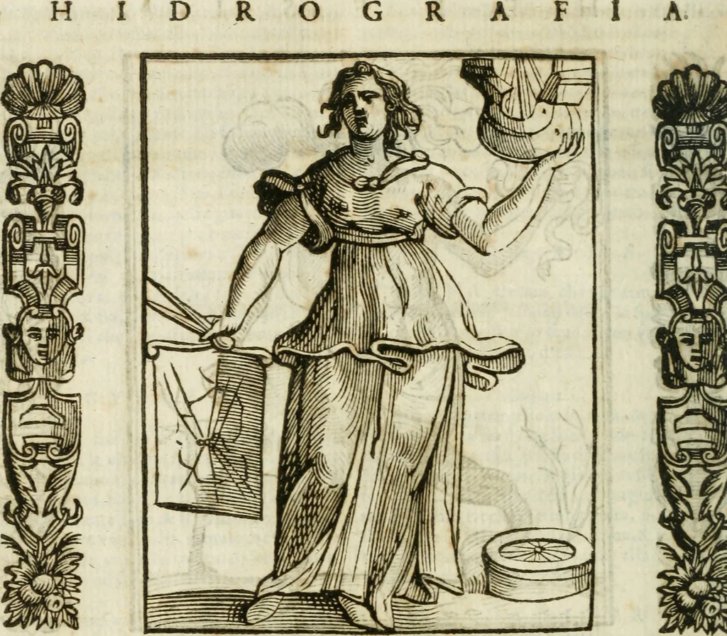 An illustration from Della nouissima Iconologia di Cesare Ripa Perugino Caualier de SS. Mauritio & Lazzaro : parte prima [-terza] : nella quale si descriuono diuerse imagini di virtu, vitij, affetti, passioni humane, arti, discipline, humori, elementi, corpi celesti, prouincie d'Italia, fiumi tutte parte del mondo, & altre infinite materie : opera utile ad oratori, predicatori, poeti, pittori, scultori, disegnatori, & ad'ogni studioso : per inuentar concetti, emblemi, ed'imprese, per diuisare qual si voglia apparato nutiale, funerale, trionsale : per rappresentar poemi drammatici, e per figurare co' suoi proprij simboli ciò che può cadere in pensiero humano : ampliata in quest' ultima editione non solo dallostesso auttore di trecento e cinquantadue imagini con molti discorsi pieni di varia eruditione & con molti indici copiosi, 1625, leaf 357
