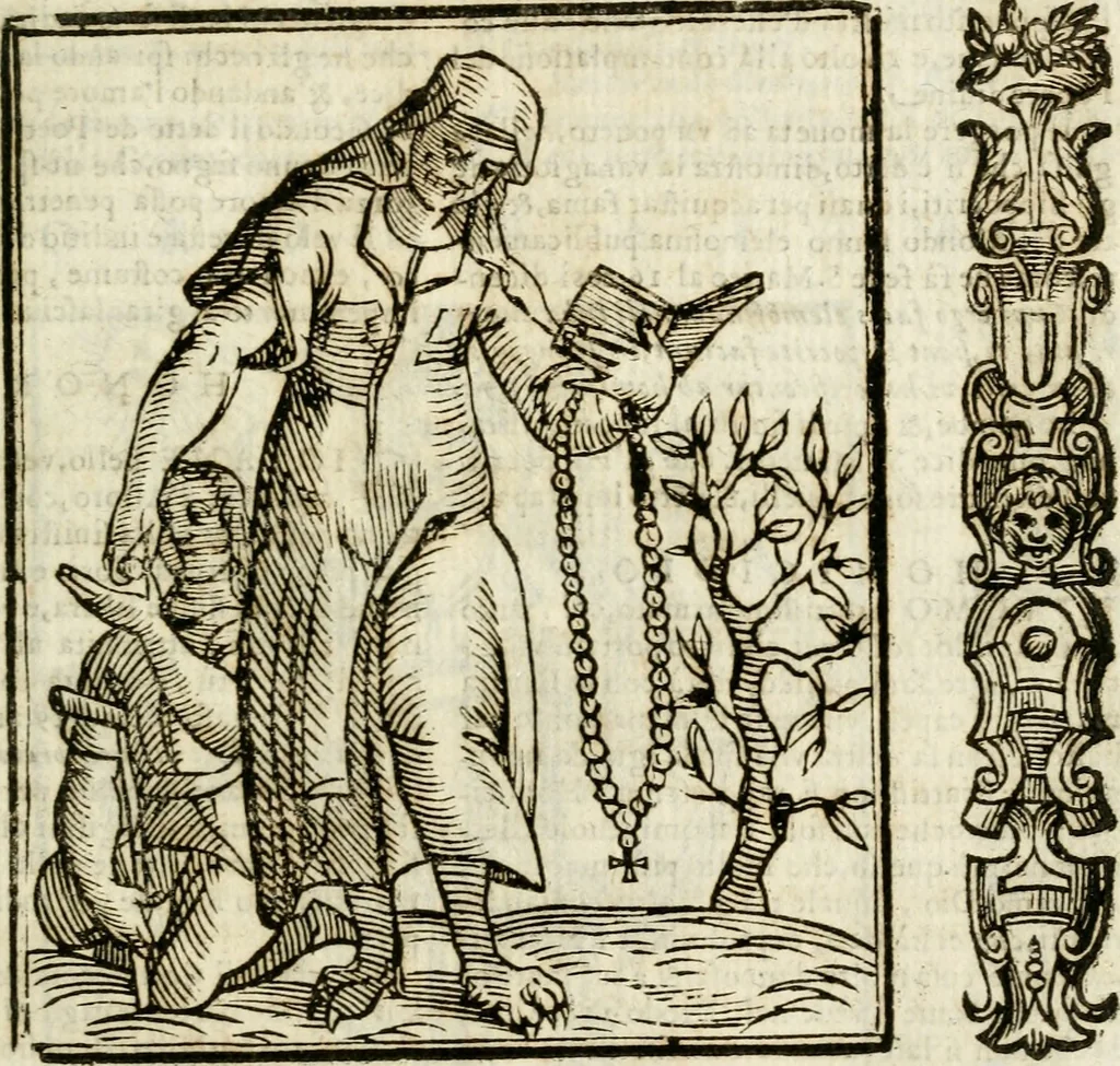 An illustration from Della nouissima Iconologia di Cesare Ripa Perugino Caualier de SS. Mauritio & Lazzaro : parte prima [-terza] : nella quale si descriuono diuerse imagini di virtu, vitij, affetti, passioni humane, arti, discipline, humori, elementi, corpi celesti, prouincie d'Italia, fiumi tutte parte del mondo, & altre infinite materie : opera utile ad oratori, predicatori, poeti, pittori, scultori, disegnatori, & ad'ogni studioso : per inuentar concetti, emblemi, ed'imprese, per diuisare qual si voglia apparato nutiale, funerale, trionsale : per rappresentar poemi drammatici, e per figurare co' suoi proprij simboli ciò che può cadere in pensiero humano : ampliata in quest' ultima editione non solo dallostesso auttore di trecento e cinquantadue imagini con molti discorsi pieni di varia eruditione & con molti indici copiosi, 1625, leaf 358