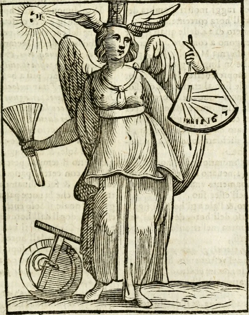 An illustration from Della nouissima Iconologia di Cesare Ripa Perugino Caualier de SS. Mauritio & Lazzaro : parte prima [-terza] : nella quale si descriuono diuerse imagini di virtu, vitij, affetti, passioni humane, arti, discipline, humori, elementi, corpi celesti, prouincie d'Italia, fiumi tutte parte del mondo, & altre infinite materie : opera utile ad oratori, predicatori, poeti, pittori, scultori, disegnatori, & ad'ogni studioso : per inuentar concetti, emblemi, ed'imprese, per diuisare qual si voglia apparato nutiale, funerale, trionsale : per rappresentar poemi drammatici, e per figurare co' suoi proprij simboli ciò che può cadere in pensiero humano : ampliata in quest' ultima editione non solo dallostesso auttore di trecento e cinquantadue imagini con molti discorsi pieni di varia eruditione & con molti indici copiosi, 1625, leaf 360