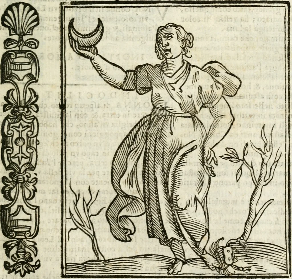 An illustration from Della nouissima Iconologia di Cesare Ripa Perugino Caualier de SS. Mauritio & Lazzaro : parte prima [-terza] : nella quale si descriuono diuerse imagini di virtu, vitij, affetti, passioni humane, arti, discipline, humori, elementi, corpi celesti, prouincie d'Italia, fiumi tutte parte del mondo, & altre infinite materie : opera utile ad oratori, predicatori, poeti, pittori, scultori, disegnatori, & ad'ogni studioso : per inuentar concetti, emblemi, ed'imprese, per diuisare qual si voglia apparato nutiale, funerale, trionsale : per rappresentar poemi drammatici, e per figurare co' suoi proprij simboli ciò che può cadere in pensiero humano : ampliata in quest' ultima editione non solo dallostesso auttore di trecento e cinquantadue imagini con molti discorsi pieni di varia eruditione & con molti indici copiosi, 1625, leaf 380