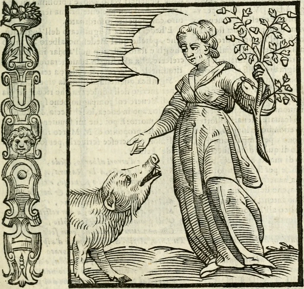An illustration from Della nouissima Iconologia di Cesare Ripa Perugino Caualier de SS. Mauritio & Lazzaro : parte prima [-terza] : nella quale si descriuono diuerse imagini di virtu, vitij, affetti, passioni humane, arti, discipline, humori, elementi, corpi celesti, prouincie d'Italia, fiumi tutte parte del mondo, & altre infinite materie : opera utile ad oratori, predicatori, poeti, pittori, scultori, disegnatori, & ad'ogni studioso : per inuentar concetti, emblemi, ed'imprese, per diuisare qual si voglia apparato nutiale, funerale, trionsale : per rappresentar poemi drammatici, e per figurare co' suoi proprij simboli ciò che può cadere in pensiero humano : ampliata in quest' ultima editione non solo dallostesso auttore di trecento e cinquantadue imagini con molti discorsi pieni di varia eruditione & con molti indici copiosi, 1625, leaf 388
