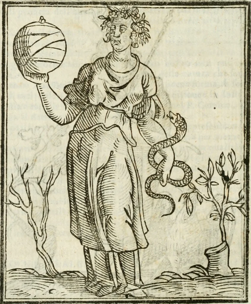 An illustration from Della nouissima Iconologia di Cesare Ripa Perugino Caualier de SS. Mauritio & Lazzaro : parte prima [-terza] : nella quale si descriuono diuerse imagini di virtu, vitij, affetti, passioni humane, arti, discipline, humori, elementi, corpi celesti, prouincie d'Italia, fiumi tutte parte del mondo, & altre infinite materie : opera utile ad oratori, predicatori, poeti, pittori, scultori, disegnatori, & ad'ogni studioso : per inuentar concetti, emblemi, ed'imprese, per diuisare qual si voglia apparato nutiale, funerale, trionsale : per rappresentar poemi drammatici, e per figurare co' suoi proprij simboli ciò che può cadere in pensiero humano : ampliata in quest' ultima editione non solo dallostesso auttore di trecento e cinquantadue imagini con molti discorsi pieni di varia eruditione & con molti indici copiosi, 1625, leaf 395