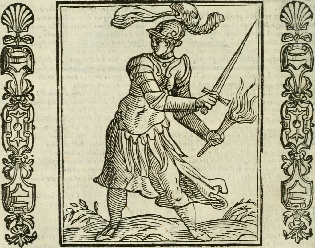 An illustration from Della nouissima Iconologia di Cesare Ripa Perugino Caualier de SS. Mauritio & Lazzaro : parte prima [-terza] : nella quale si descriuono diuerse imagini di virtu, vitij, affetti, passioni humane, arti, discipline, humori, elementi, corpi celesti, prouincie d'Italia, fiumi tutte parte del mondo, & altre infinite materie : opera utile ad oratori, predicatori, poeti, pittori, scultori, disegnatori, & ad'ogni studioso : per inuentar concetti, emblemi, ed'imprese, per diuisare qual si voglia apparato nutiale, funerale, trionsale : per rappresentar poemi drammatici, e per figurare co' suoi proprij simboli ciò che può cadere in pensiero humano : ampliata in quest' ultima editione non solo dallostesso auttore di trecento e cinquantadue imagini con molti discorsi pieni di varia eruditione & con molti indici copiosi, 1625, leaf 401