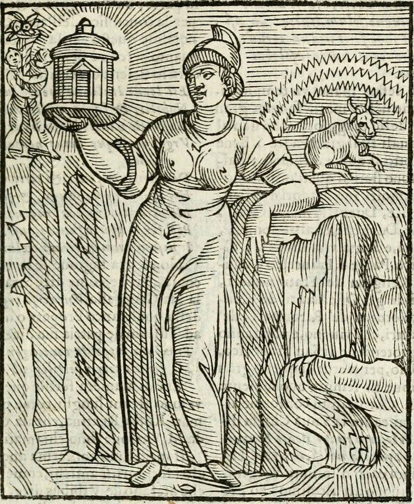 An illustration from Della nouissima Iconologia di Cesare Ripa Perugino Caualier de SS. Mauritio & Lazzaro : parte prima [-terza] : nella quale si descriuono diuerse imagini di virtu, vitij, affetti, passioni humane, arti, discipline, humori, elementi, corpi celesti, prouincie d'Italia, fiumi tutte parte del mondo, & altre infinite materie : opera utile ad oratori, predicatori, poeti, pittori, scultori, disegnatori, & ad'ogni studioso : per inuentar concetti, emblemi, ed'imprese, per diuisare qual si voglia apparato nutiale, funerale, trionsale : per rappresentar poemi drammatici, e per figurare co' suoi proprij simboli ciò che può cadere in pensiero humano : ampliata in quest' ultima editione non solo dallostesso auttore di trecento e cinquantadue imagini con molti discorsi pieni di varia eruditione & con molti indici copiosi, 1625, leaf 426