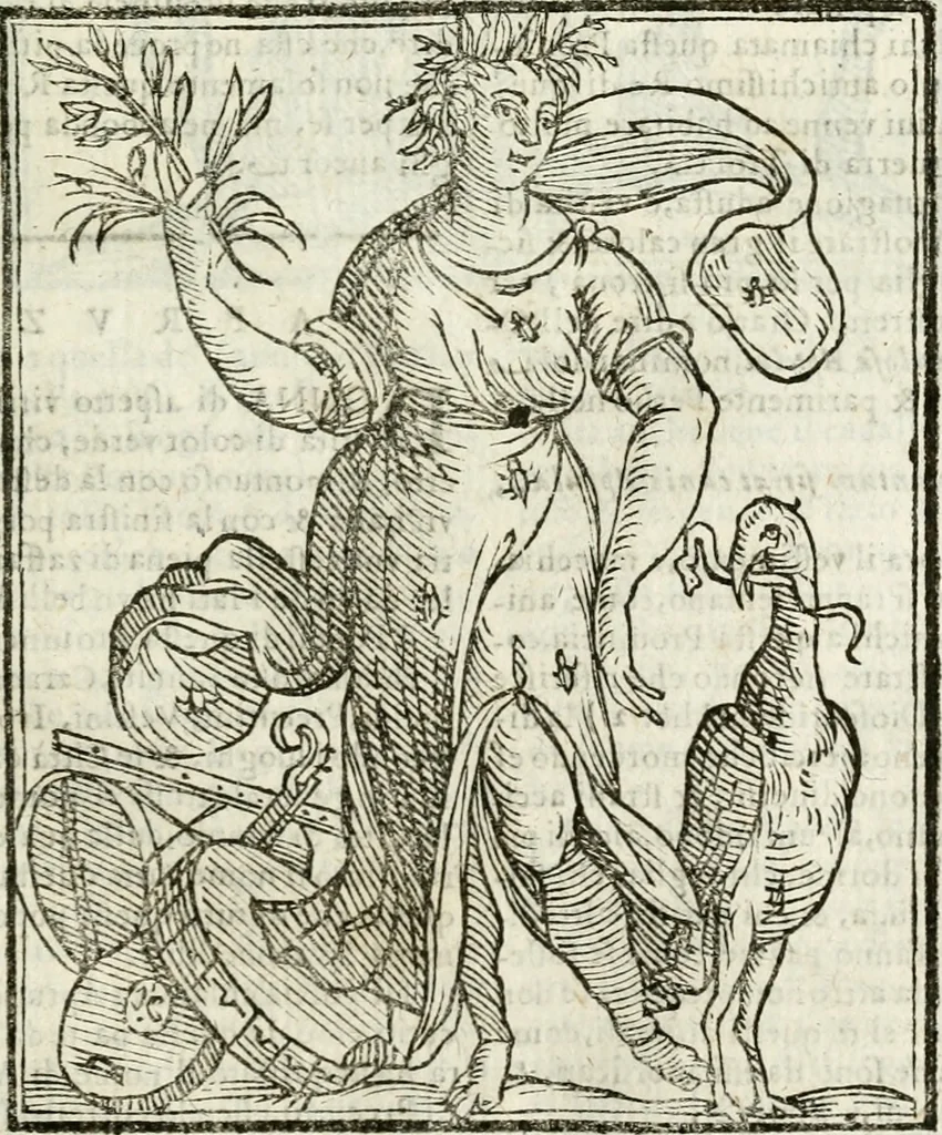 An illustration from Della nouissima Iconologia di Cesare Ripa Perugino Caualier de SS. Mauritio & Lazzaro : parte prima [-terza] : nella quale si descriuono diuerse imagini di virtu, vitij, affetti, passioni humane, arti, discipline, humori, elementi, corpi celesti, prouincie d'Italia, fiumi tutte parte del mondo, & altre infinite materie : opera utile ad oratori, predicatori, poeti, pittori, scultori, disegnatori, & ad'ogni studioso : per inuentar concetti, emblemi, ed'imprese, per diuisare qual si voglia apparato nutiale, funerale, trionsale : per rappresentar poemi drammatici, e per figurare co' suoi proprij simboli ciò che può cadere in pensiero humano : ampliata in quest' ultima editione non solo dallostesso auttore di trecento e cinquantadue imagini con molti discorsi pieni di varia eruditione & con molti indici copiosi, 1625, leaf 432