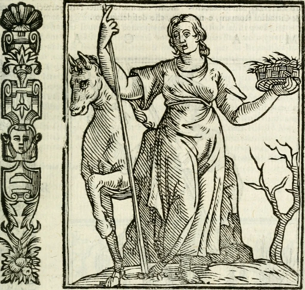 An illustration from Della nouissima Iconologia di Cesare Ripa Perugino Caualier de SS. Mauritio & Lazzaro : parte prima [-terza] : nella quale si descriuono diuerse imagini di virtu, vitij, affetti, passioni humane, arti, discipline, humori, elementi, corpi celesti, prouincie d'Italia, fiumi tutte parte del mondo, & altre infinite materie : opera utile ad oratori, predicatori, poeti, pittori, scultori, disegnatori, & ad'ogni studioso : per inuentar concetti, emblemi, ed'imprese, per diuisare qual si voglia apparato nutiale, funerale, trionsale : per rappresentar poemi drammatici, e per figurare co' suoi proprij simboli ciò che può cadere in pensiero humano : ampliata in quest' ultima editione non solo dallostesso auttore di trecento e cinquantadue imagini con molti discorsi pieni di varia eruditione & con molti indici copiosi, 1625, leaf 434