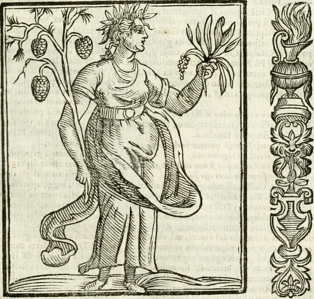 An illustration from Della nouissima Iconologia di Cesare Ripa Perugino Caualier de SS. Mauritio & Lazzaro : parte prima [-terza] : nella quale si descriuono diuerse imagini di virtu, vitij, affetti, passioni humane, arti, discipline, humori, elementi, corpi celesti, prouincie d'Italia, fiumi tutte parte del mondo, & altre infinite materie : opera utile ad oratori, predicatori, poeti, pittori, scultori, disegnatori, & ad'ogni studioso : per inuentar concetti, emblemi, ed'imprese, per diuisare qual si voglia apparato nutiale, funerale, trionsale : per rappresentar poemi drammatici, e per figurare co' suoi proprij simboli ciò che può cadere in pensiero humano : ampliata in quest' ultima editione non solo dallostesso auttore di trecento e cinquantadue imagini con molti discorsi pieni di varia eruditione & con molti indici copiosi, 1625, leaf 436