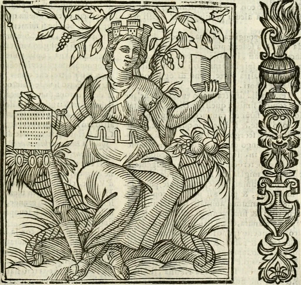 An illustration from Della nouissima Iconologia di Cesare Ripa Perugino Caualier de SS. Mauritio & Lazzaro : parte prima [-terza] : nella quale si descriuono diuerse imagini di virtu, vitij, affetti, passioni humane, arti, discipline, humori, elementi, corpi celesti, prouincie d'Italia, fiumi tutte parte del mondo, & altre infinite materie : opera utile ad oratori, predicatori, poeti, pittori, scultori, disegnatori, & ad'ogni studioso : per inuentar concetti, emblemi, ed'imprese, per diuisare qual si voglia apparato nutiale, funerale, trionsale : per rappresentar poemi drammatici, e per figurare co' suoi proprij simboli ciò che può cadere in pensiero humano : ampliata in quest' ultima editione non solo dallostesso auttore di trecento e cinquantadue imagini con molti discorsi pieni di varia eruditione & con molti indici copiosi, 1625, leaf 442